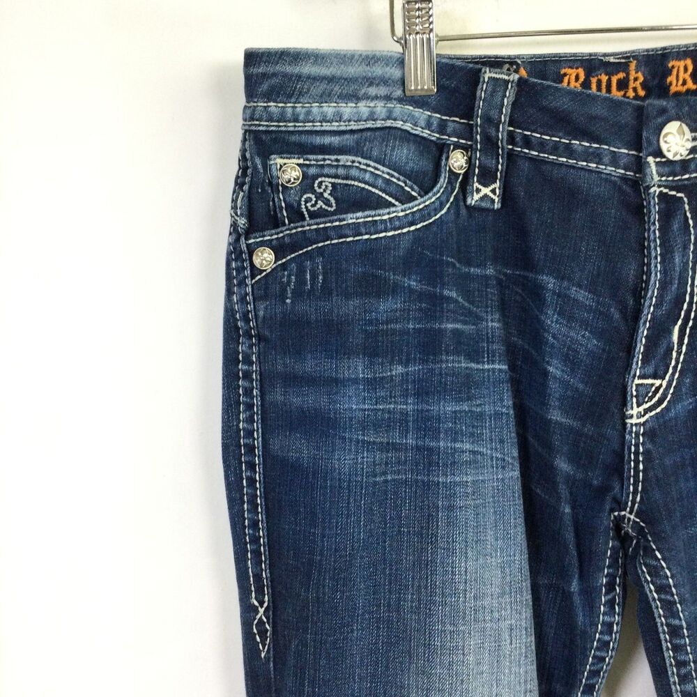 Rock Revival Womens Sasha Easy Bootcut Jeans Mid-Rise Stretch Denim Blue Size 32 - Picture 5 of 16